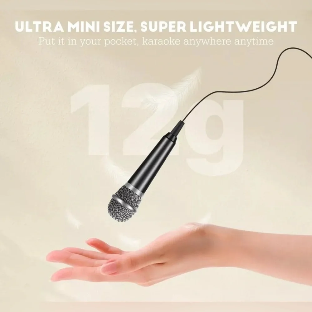 Mini Microphone, Karaoke Microphone for Voice Recording Interview, Portable NWT